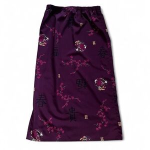 Elegant Purple Floral Asian-style Women's Skirt